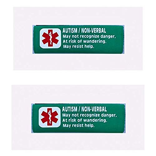 2 Pack Non-Verbal Autism Car Seat Harness - Backpack Strap Medical Alert Cover (Green)