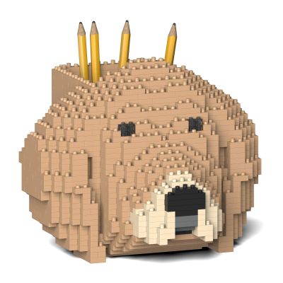 JEKCA Golden Retriever Pencil Cup 01S-M02 | Dog Plastic Building Blocks | Stationary | Age 14+