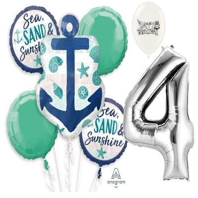 Ultimate Anchor Sea Sand & Sun 4th Birthday Party Event Bouquet of Balloons