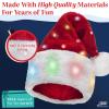 Winks Novelty Plush Santa Hat - Pack of 2 - Funny Christmas Hats for Kids & Adults with 20 Light Up, Color-Changing LED Lights and Batteries - Adult Size view 4