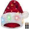 Winks Novelty Funny Light Up Santa Hat with Blinking Color-Changing LED Lights - Soft Plush Faux Fur Hat for Adults and Kids (1 Hat) view 1