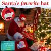 Winks Novelty Funny Light Up Santa Hat with Blinking Color-Changing LED Lights - Soft Plush Faux Fur Hat for Adults and Kids (1 Hat) view 2