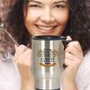 BeeTeeStore Domino Travel Mug - Funny Dominoes Player Insulated Coffee Cup - 14 oz Stainless Steel Tumbler with Handle and Lid - Sarcastic Quote Gift for Tile Game Lovers and Strategy Fans view 4