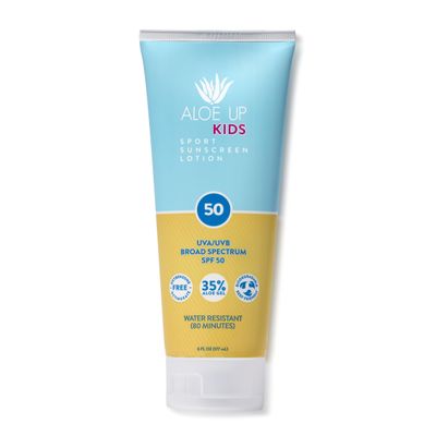 Aloe Up Kids Sport Sunscreen Lotion SPF 50, Water Resistant, 6 oz