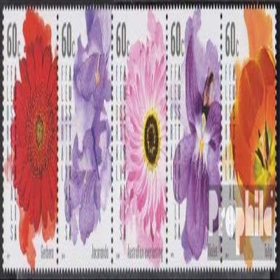 Australia 3530-3534 Five Strips (Complete.Issue.) unmounted Mint/Never hinged ** MNH 2011 Blumenfestivals (Stamps for Collectors) Plants/Mushrooms
