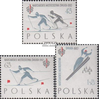 Poland 1294C-1296C (Complete.Issue.) unmounted Mint/Never hinged ** MNH 1962 Ski (Stamps for Collectors) Winter Sports (Skiing/ice Hockey/Bobsleigh ...)