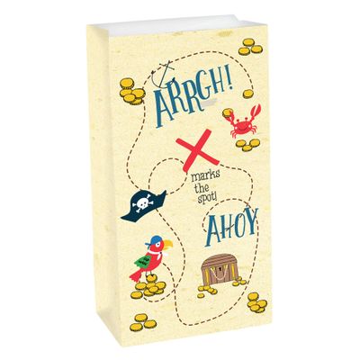 amscan 372219 Pirate Themed Treat Bags 12 x 24 x 7cm - 8 Pcs, Colour
