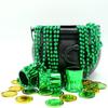 4E's Novelty St Patricks Day Beads Necklace Bulk (Pack of 72) Green Beads - Saint Pattys Gifts, 33 Inch 7mm Party Favor Supply, St Patricks Day Outfit Costume Dress UP Accessories Bulk Parade Throws view 4