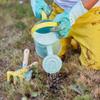 Janod Happy Garden - 5 Piece Sturdy Metal Gardening Playset with Watering Can, Rake, Trowel, and Fabric Gloves - Ages 3+ - J03187 view 2