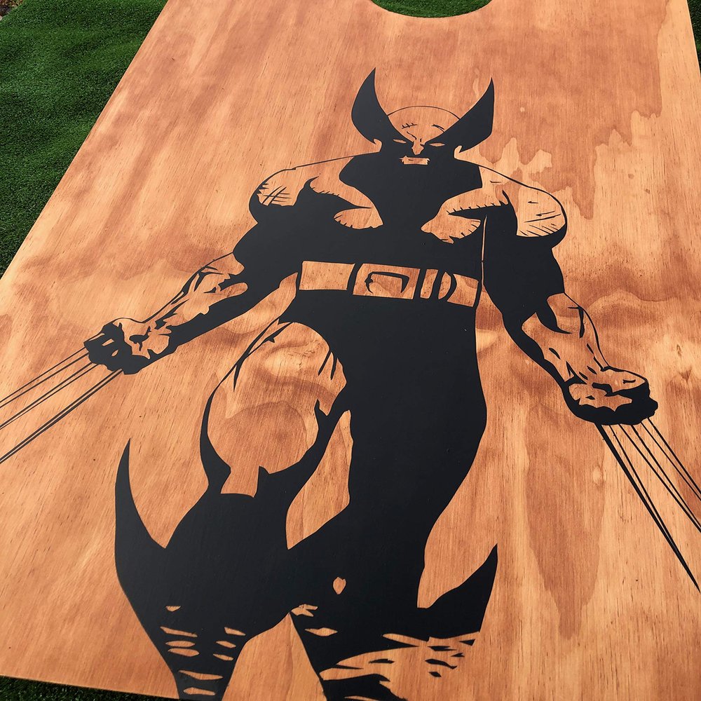Wolverine Silhouette Cornhole Board