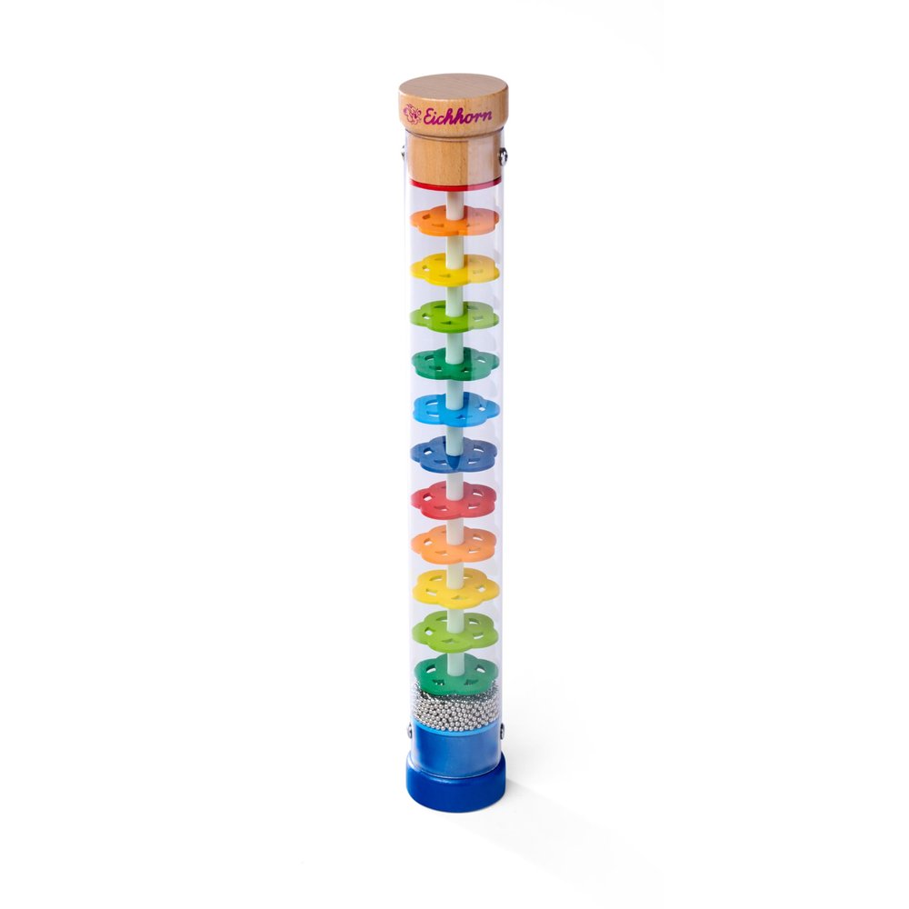 Eichhorn Wooden Rainmaker - Sound and Sensory Toy for Toddlers with Rattle Effect, 32x5 cm, Encourages Auditory and Motor Development, Beech Wood and Plastic, Age 1+