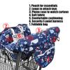 2-in-1 Shopping Cart and High Chair Cover for Baby~Padded~Fold'n Roll Style~Portable with Free Carry Bag (Blue Whale) view 2