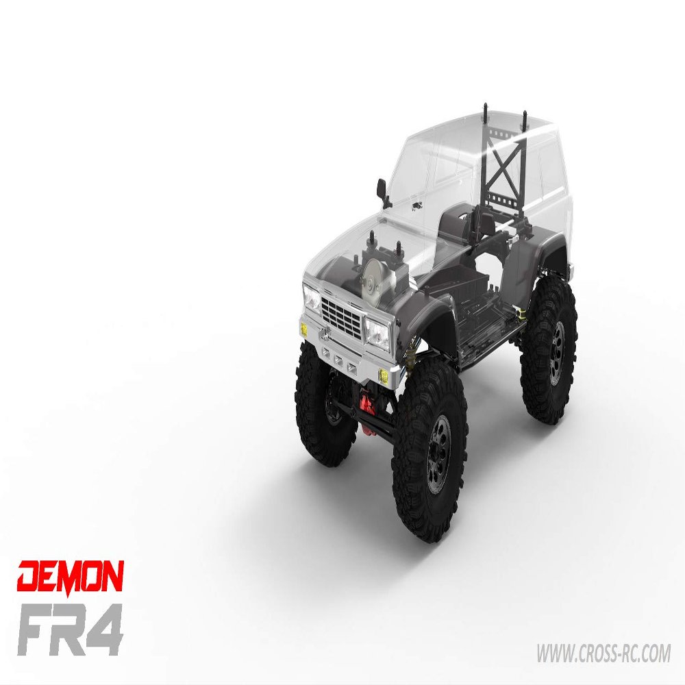 Cross RC - FR4C 1/10 Demon 4x4 Crawler Kit, w/ Lexan SUV Body, Full Metal & CNC Rims