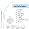 Hands-Free Baby Bottle - Anti-Colic Nursing System 9 oz Baby Bottle with Fast Flow Nipple/Teat 3m+ with Tube Straw Feeding System for Toddler (2 Bottles - Blue) view 2