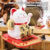 Solar Powered Waving Arm Fortune Cat, Welcoming Lucky Wealth Cat, Fengshui Decor for Home/Office/Car (White) view 2