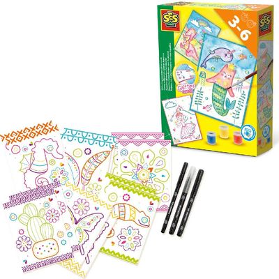 SES Creative 14013 Doodle Cards, Diverse Colours