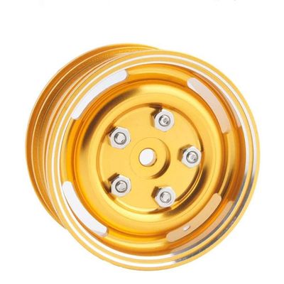 LAFEINA 4PCS RC 1.9" Aluminum Alloy Wheels Rims for 1/10 SCX10 Tamiya CC01 D90 RC On-Road Touring Car Crawler Car (Gold)