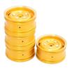 LAFEINA 4PCS RC 1.9" Aluminum Alloy Wheels Rims for 1/10 SCX10 Tamiya CC01 D90 RC On-Road Touring Car Crawler Car (Gold) view 3