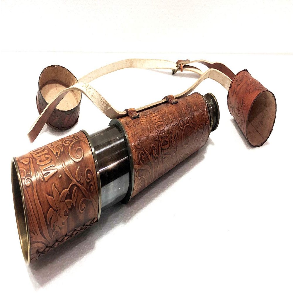 32" Antique Brown Solid Brass Victorian Style Telescope Nautical Vintage Spyglass Scope