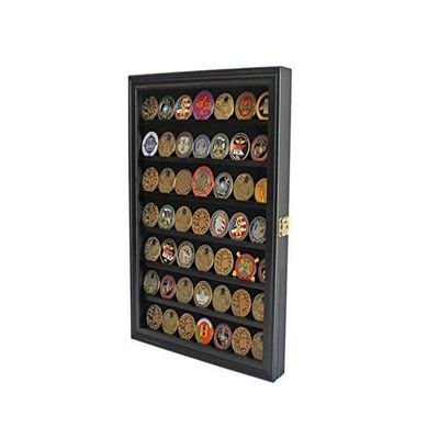 flag connections Lockable Military Challenge Coin Casino Poker Chip Display Case Cabinet Rack Shadow Box