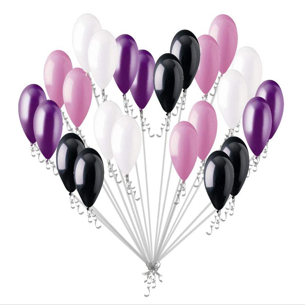 24 pc Black Purple White Pink Vampirina Inspired Latex Balloons Party Decoration Birthday