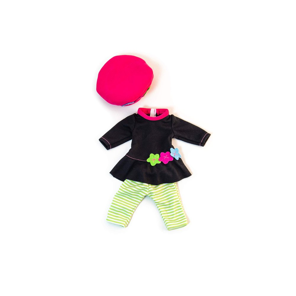 Miniland - Clothes for 12 5/8 inches Doll, Clothing Accessory for Dolls, Cold Weather Leggings, Top and Hat