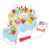 HenMerry 38 PCS DIY Cutting Birthday Party Cake Model Ornament Pretend Kitchen Food Set, DIY Fruit Cutting Kitchen Pink/Blue Cut Cake Gift (38PCS Blue) view 1