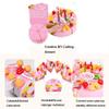 HenMerry 38 PCS DIY Cutting Birthday Party Cake Model Ornament Pretend Kitchen Food Set, DIY Fruit Cutting Kitchen Pink/Blue Cut Cake Gift (38PCS Blue) view 3