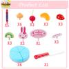 HenMerry 38 PCS DIY Cutting Birthday Party Cake Model Ornament Pretend Kitchen Food Set, DIY Fruit Cutting Kitchen Pink/Blue Cut Cake Gift (38PCS Blue) view 4