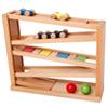 Wooden Ramp Racer. Race Track for Toddlers and 3 Wood Cars and 2 Balls,Toddler Toys for 1 2 3 Year Old Boy and Girl Gifts view 1