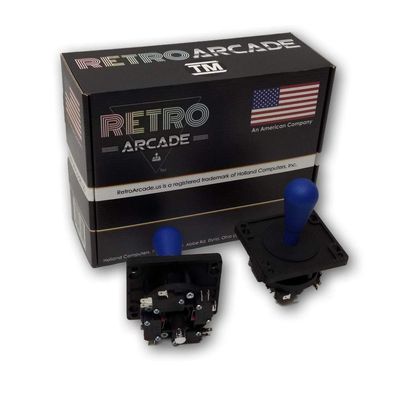 Competition Style Arcade Joystick, Dark Blue, 8-Way Only Operation, Elliptical Dark Blue Handle, Pre