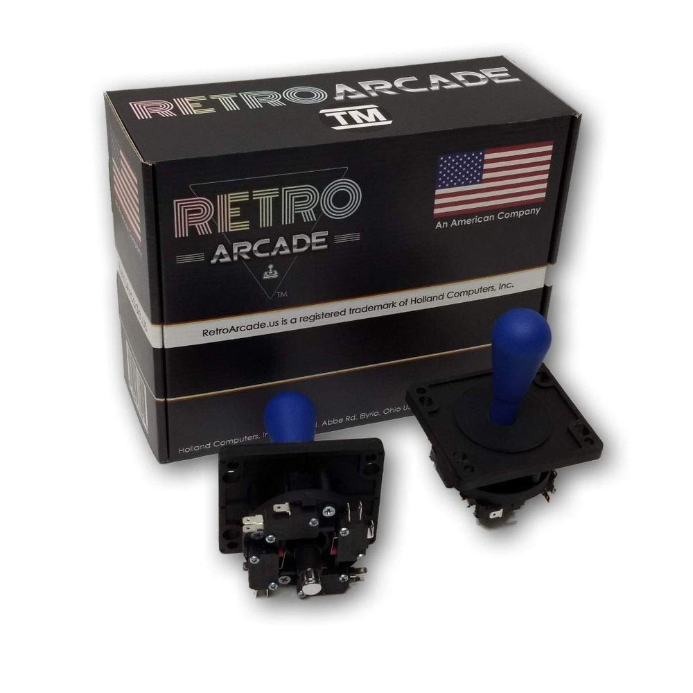 Competition Style Arcade Joystick, Dark Blue, 8-Way Only Operation, Elliptical Dark Blue Handle, Pre