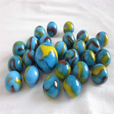 Big Game Toys~25 Glass Marbles Blue Viper Blue/Red/White Swirl Classic Style Game Pack (24 Player, 1 Shooter) Decor/Vase Filler/Aquarium