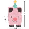Adorable Barnyard Mini Pink Pig Decoration - 7" x 3.5" (1 Pc), Premium Cardboard & Tissue, Perfect for Birthday Party Decor view 2