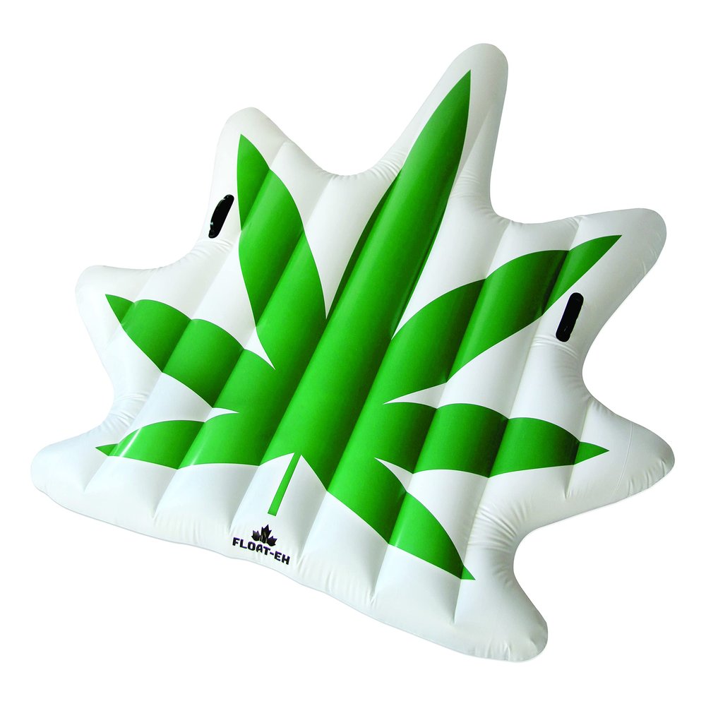 FLOAT-EH Green Leaf Inflatable Pool Float - Lounging Made Easy with Green Leaf Floatie Swimming Raft