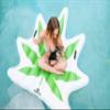 FLOAT-EH Green Leaf Inflatable Pool Float - Lounging Made Easy with Green Leaf Floatie Swimming Raft view 4