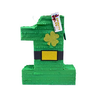 APINATA4U Number One Pinata Little Lad St. Patrick's Day Party Decoration, Lucky One Shamrock Clover Pinata, Irish Holiday Celebration, Birthday & Event Party Supplies, St. Patricks Day Gift
