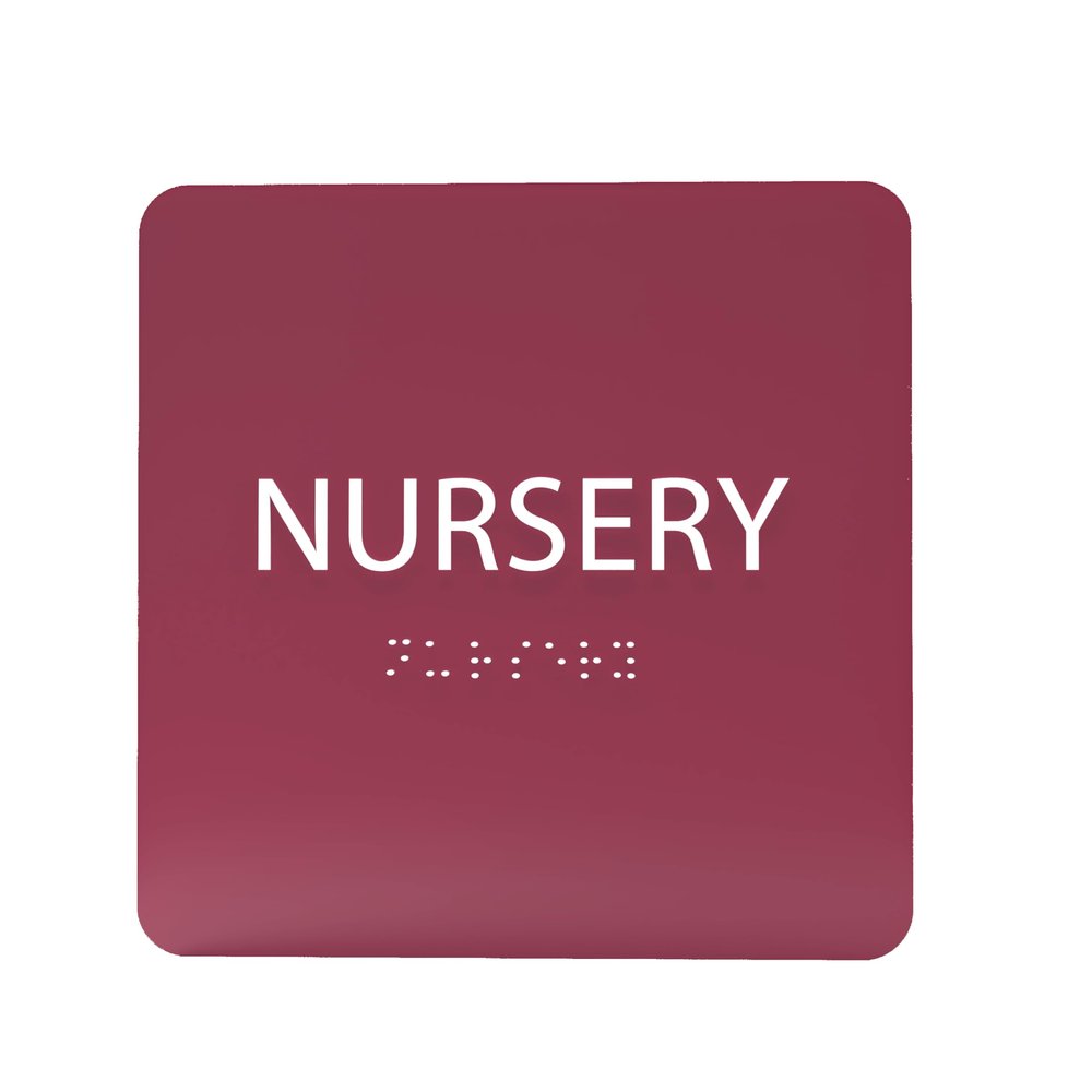 ADA CENTRAL SIGNS - 6" X6" Baby Nursery Sign - ADA Compliant Tactile Graphics Grade 2 Braille Text Acrylic Wall Sign| Mothers Room Child Care Baby Changing Area Signs for Hospital, Clinic, & Apartment