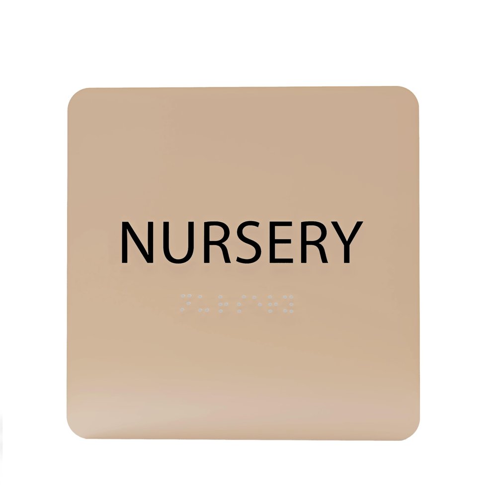 ADA CENTRAL SIGNS - 6" X6" Baby Nursery Sign - ADA Compliant Tactile Graphics Grade 2 Braille Text Acrylic Wall Sign| Mothers Room Child Care Baby Changing Area Signs for Hospital, Clinic, & Apartment