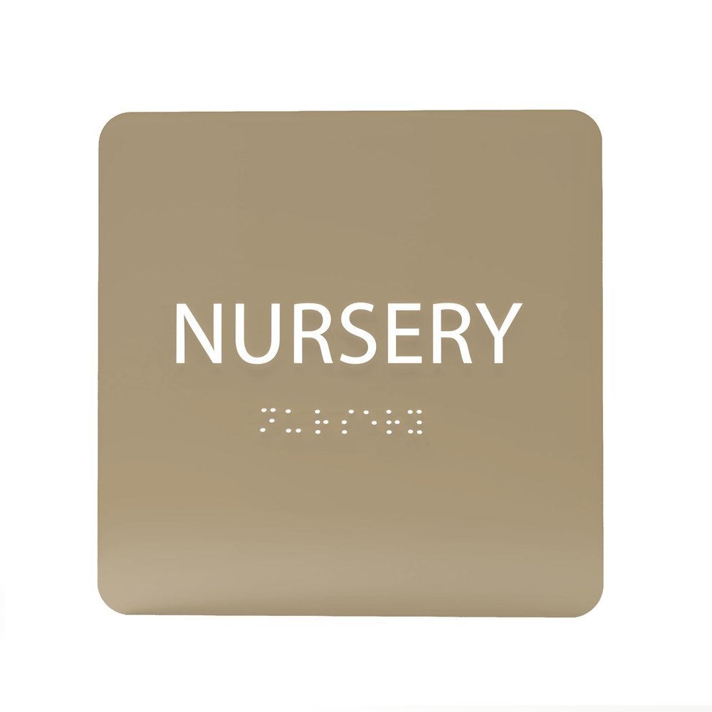 ADA CENTRAL SIGNS - 6" X6" Baby Nursery Sign - ADA Compliant Tactile Graphics Grade 2 Braille Text Acrylic Wall Sign| Mothers Room Child Care Baby Changing Area Signs for Hospital, Clinic, & Apartment