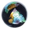 Big Game Toys~22mm (7/8") Cleopatra Hand Made Art Glass Marble w/Stand Black Foil Pyramid view 1