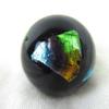 Big Game Toys~22mm (7/8") Cleopatra Hand Made Art Glass Marble w/Stand Black Foil Pyramid view 2