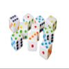 Hobby Monsters 10 D6 16mm White Dice with Multi-Colored Pips view 1
