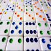 Hobby Monsters 10 D6 16mm White Dice with Multi-Colored Pips view 2