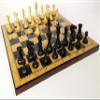 4 Queens Black Anderssen Staunton Wood Chess Set 3 3/4" King with Walnut and Birdseye Maple Color Board view 2
