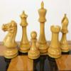 4 Queens Black Anderssen Staunton Wood Chess Set 3 3/4" King with Walnut and Birdseye Maple Color Board view 4