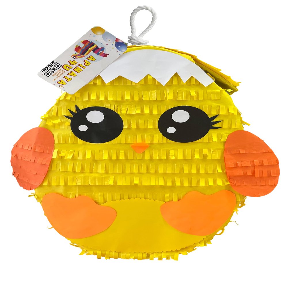 APINATA4U 20" 2D Yellow Easter Baby Chick Pinata Adorable Egg Shell Design for Easter Theme Party Perfect for Celebrations and Delightful Pinata Fun!