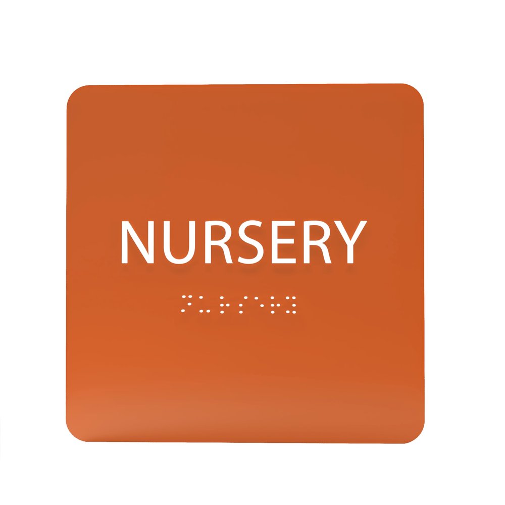 ADA CENTRAL SIGNS - 6" X6" Baby Nursery Sign - ADA Compliant Tactile Graphics Grade 2 Braille Text Acrylic Wall Sign| Mothers Room Child Care Baby Changing Area Signs for Hospital, Clinic, & Apartment