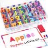 Gamenote Classroom Magnetic Alphabet Letters Kit 238 Pcs with Double - Side Magnet Board - Foam Alphabet Letters for Preschool Kids Toddler Spelling and Learning Colorful ABC Education Fridge Magnets view 1
