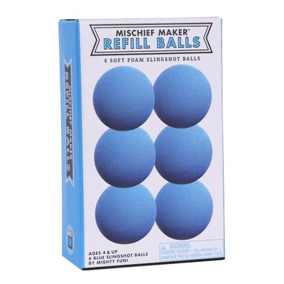 Mighty Fun! Mischief Maker Toy Slingshot Foam Balls Refill Pack - Made from EVA Foam - Colorful Soft Foam Balls for Sling Shot Toys - Boys and Girls Indoor & Outdoor Fun Game for Kids Play (Blue)